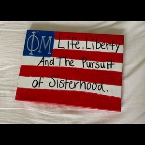 Phi Mu American Flag Canvas